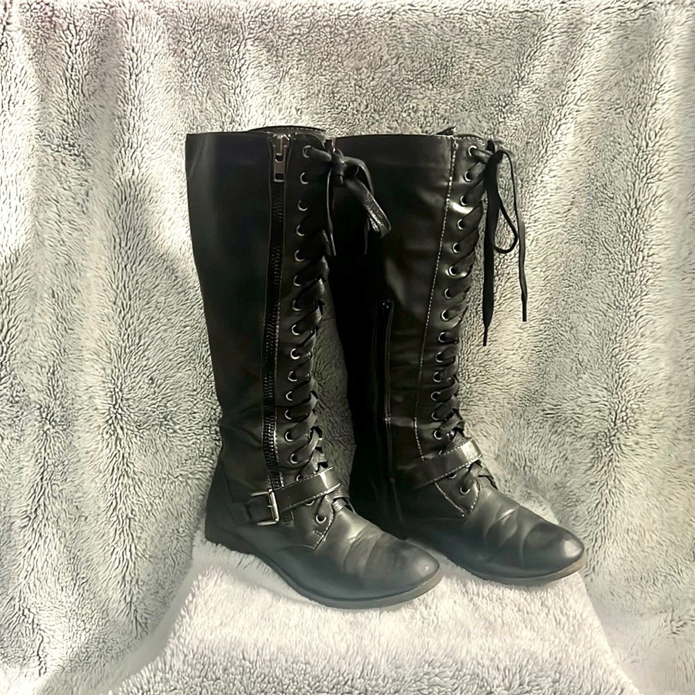 Knee High Lace up Boots